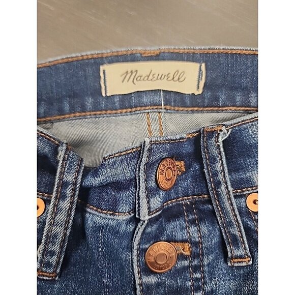 Madewell Skinny Jeans Distressed 10” High Rise Medium Rinse Women's 25 - Picture 9 of 14